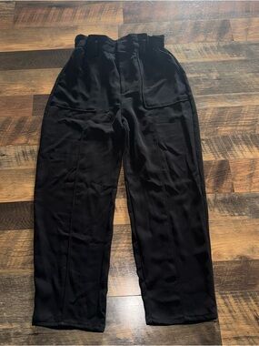 Zara Black High-Waist Wide-Leg Trousers